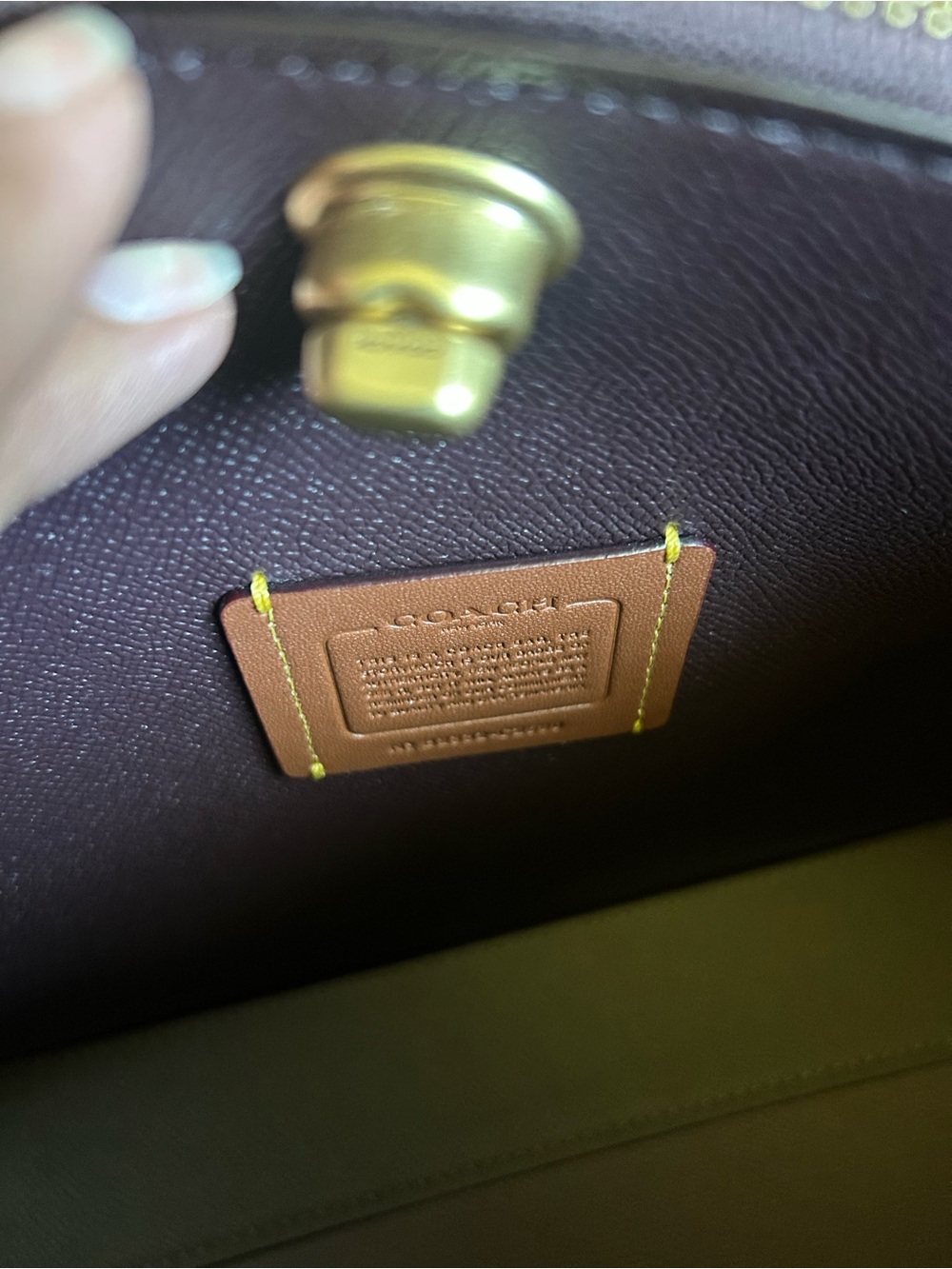 Coach Pebble Leather Shoulder Bag in Yellow and Tan - Picture 4 of 7